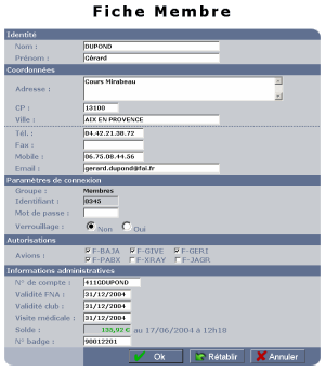 Fiche Membre